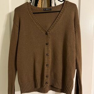 Brandy Melville Brown Button-Up Cardigan